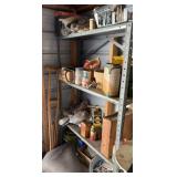 Metal Shelf & Contents