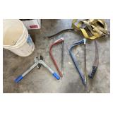 3 Saws, Loppers, Strap, Tarp Strap, Bucket