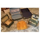 2 Vintage Suitcases, 2 Vintage Cosmetic Boxes,