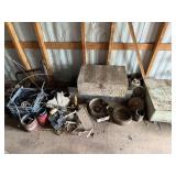 2 Wooden Chests, Metal Storage Bin,