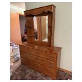 Vintage Wooden Dresser w/ Mirror
