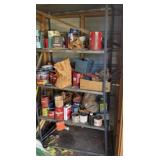Metal Shelf & Contents