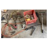 Jumper Cables, Tire Pump, Shop Rags,