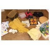 Vintage Picnic Basket, Bags, Mats, Throw Blanket,