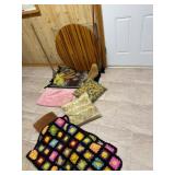 Pretty Round Wooden Table, Card Table, Rug,