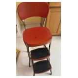 Vintage Cosco Red Step Stool Chair