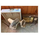 2 Fans, Box Fan, Heater