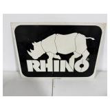 Vintage Metal Double Sided Rhino Sign
