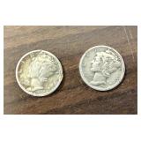 1937S & 1941 Mercury Dimes