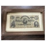 Framed Confederate States of America $100 Bill