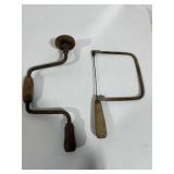 Vintage Hack Saw, Vintage Hand Drill