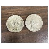 (2) 1964 Quarters 90% Silver