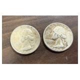 (2) 1964 Quarters 90% Silver