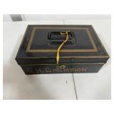 Vintage Metal Cash Box w/ Key