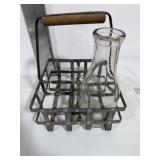 Vintage Milk Bottle Carrier w/ 1 Milk Bottle