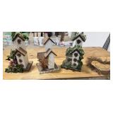 3 Wooden Decorative Houses, Wreath