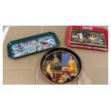 3 Coca-Cola Collectible Trays