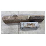 3 Empty Metal Tool Boxes