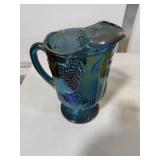 Vintage Harvest Grape Iridescent Glass Pitcher