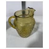 Vintage Amber Glass Pitcher