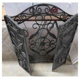 3-Panel Iron Fireplace Screen