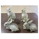 4 Garden Bunnies