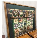 Framed Folk Art Wall Art Piece by Huntington