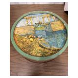 Vintage "The Langlois Bridge" Tin Round Container