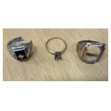 2 Broken 10K Rings, 1 Broken Sterling Ring