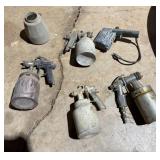 4 Paint Guns, Wooden Crate