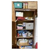 Wood Shelf & Contents