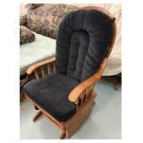 Wooden Glider Rocking Chair w/ Cloth Pads