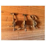 3 Vintage Hand Drills
