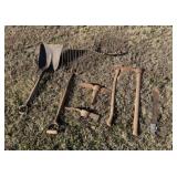Mattock, 2 Mattock Heads, Axe, Hay Fork,