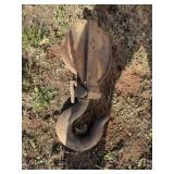 Vintage Cast Iron & Wood Pulley