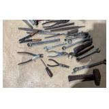 Plastic Tool Box, Wrenches, Files, Hammers,