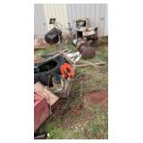 Air Compressor, Windmill, Shelf, Old Wash Tub,