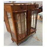 Vintage Wood & Glass Curio Cabinet