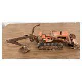 Vintage Metal Toy Excavator Bulldozer
