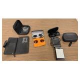 3 Clip-On Sunglasses, Wallet,