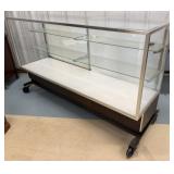 Glass Display Case on a Rolling Stand