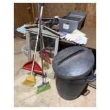 Trash Can, Mirror, Broom, Gloves, Dust Pans,
