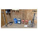 Automotive Seat, Balls, Motor Oil, 2 Tire Pumps,