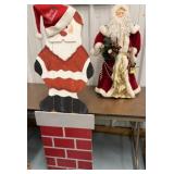Wooden Santa Sign, Vintage Santa Tree Topper
