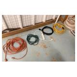 3 Extension Cords, Power Strip, Misc. Cable