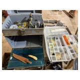 2 Tackle Boxes, Misc. Tackle, Knife w/ Sheath
