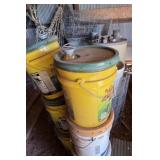 Empty Buckets, Wire Fencing, Tomato Cages,
