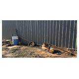 Rims, Tire, Wheelbarrow, T-Posts, Barrel