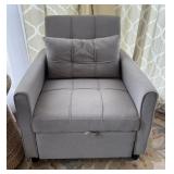 Cloth Gray Convertible Sleeper Chair