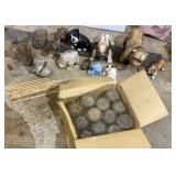 Glasses, Pitcher, Bull Dog Figurines